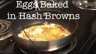 My Lunch today is Eggs Baked in Hash Browns