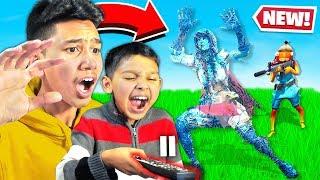 PAUSE CHALLENGE with LITTLE BROTHER for the Whole Game in Fortnite! (RAGE)