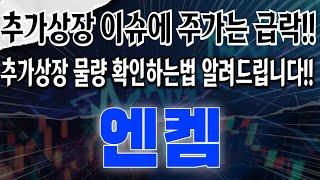 엔켐 - 추가상장 이슈에 주가는 급락!! 추가상장 물량 확인하는법 알려드립니다!!