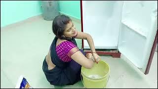  Yeh sab log itna kyu kar dete hai | fridge cleaning vlog black saree #sareevlog