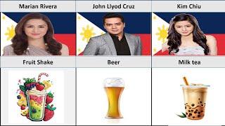 Famous celebrities Of Philippines and their favorite drinks.