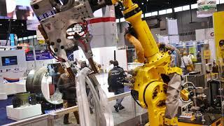 Fanuc robot with a spot welder