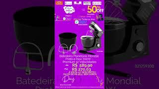 Batedeira planetaria mondial preto e inox 700w premium 12 velocidades