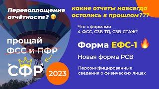 Новые формы отчетности в 2023  ЕФС-1 и 4-ФСС, СЗВ-ТД, СЗВ-СТАЖ. Объединение фондов ФСС и ПФР в СФР