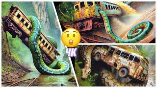 World’s Biggest Snakes Found with Abandoned Trains! (Unreal Footage) #trending #wildlife