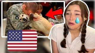 New Zealand Girl Reacts to US MILITARY MEMBERS COMING HOME TO THEIR DOGS ️