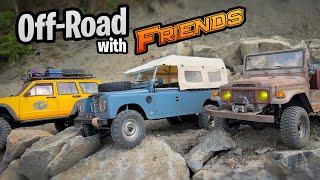 RC Cars OffRoad RC Crawler Adventure with Friends: BRX02 Series III, Toyota FJ 45, TRX-4 Jeep XJ