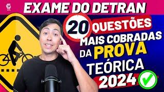 LEGISLAÇÃO DE TRÂNSITO - SIMULADO DE 20 QUESTÕES DO DETRAN 2024 - REVISÃO DE PROVA DO DETRAN 2024