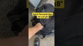 Spirit Airlines personal item 18x14x8