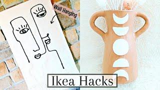 IKEA HACKS | DIY Clay Moon Phase Vase & Line Art Wall Hanging (Affordable & Cute Home Decor)