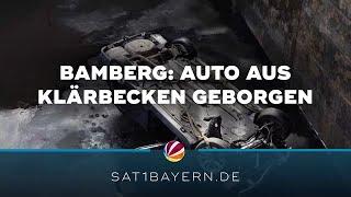 Jugendlicher endet in Klärbecken in Bamberg: Auto mittlerweile geborgen