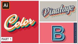 Retro Text Effect in Adobe Illustrator | Striped Text | Graphic design