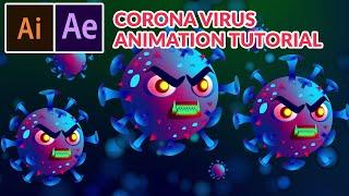 Corona Virus Animation in aftereffects tutorial (Motion graphics tutorial) by Arttutor