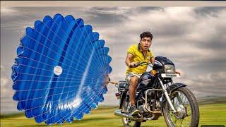 हमने बाइक में लगाया parachute we make a bike parachute