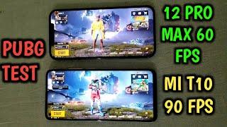 XIAOMI MI 10T 90 FPS VS IPHONE 12 PRO MAX 60 FPS PUBG TEST + OPENING AND GRAPHICS TEST GAME | PUBGM