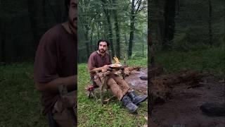 Single table and chair #bushcraft #survival #naturevideo #forester #جنگل #طبیعتگردی #بوشکرفت #چوب