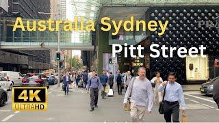 【4K Walk】Pitt Street in Sydney Australia 2022 | From St James Station to Museum Station