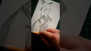 SKETCHING CARTOON SAMANTHA FROM BEWITCHED OPENING TITLE #shorts | DROIDMONKEY