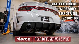 Vicrez V3R Style Rear Diffuser vz102166 | Dodge Charger Widebody 2020+ | Installation