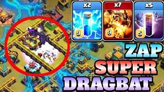 Zap Super Dragon With Bat Spell Attack Strategy!! 2 Zap + 7 Super Dragon + 5 Bats - Th14 Attack 2022