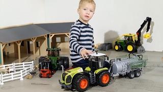 BRUDER TRUCKS + bruder TRACTORS  BEST of BRUDER Children play!