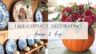 Fall Cottage Decorating - Natural Autumn Decor, Thrifted Cozy Finds, Using What You Have