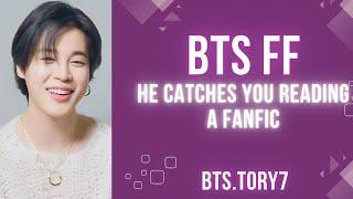 BTS reaction - he catches you reading a fanfic