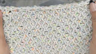 Beautiful Tunisian Crochet Smock Stitch ‍️  Rainbow Mermaid Tail Blanket Idea 