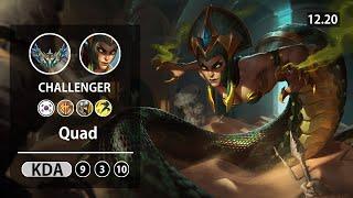 롤 챌린저 미드 카시오페아  " Quad " // LOL MID Cassiopeia KR Challenger | Patch 12.20