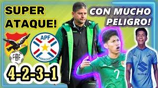 JUEGA E. VACA?  EL 11 DE OSCAR VILLEGAS  BOLIVIA vs PARAGUAY Eliminatorias 2024