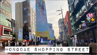 Hongdae shopping street Walk 홍대입구 거리걷기 Seoul South Korea 