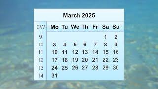 March 2025 Calendar