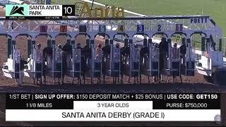 The Grade One Santa Anita Derby Won By Stronghold | Imagination 2nd | E J Won The Cup 3rd