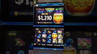 THUNDER DRUMS Mayan Mask $50 Max Bet Free Games Feature Jackpot