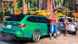 ОТЕЦ И СЫН В GTA 5 - САЙМОН ЗАСТРЯЛ В ГРЯЗИ НА BMW M3 TOURING! ТАЩУ БМВ НА ТРОСУ! ВОТЕР