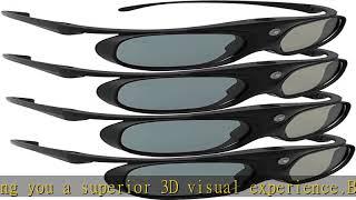 DLP Link 3D Glasses, ELEPHAS 144Hz Rechargeable Active Shutter Eyewear for Most DLP-Link 3D Project