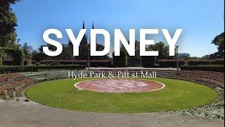 Sydney Australia Walking Tour - Hyde Park to Pitt street Mall 