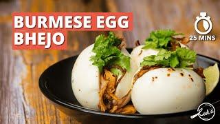 Burmese Egg Bhejo Recipe | Burmese Style Street food | Street Food | Burmese Cuisine | Cookd