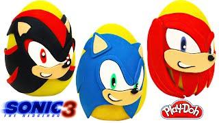 Shadow, Sonic ve Knuckles Sonic 3 Filmi Sürpriz Yumurtalar Oyun Hamuru Playdoh ve Oyuncaklar