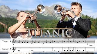 My Heart Will Go On - TITANIC  | 2 TRUMPETS (with Sheet Music!)