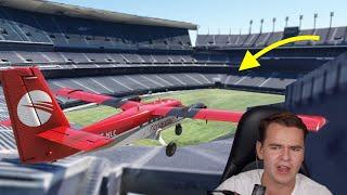 They Landed In A FOOTBALL STADIUM?