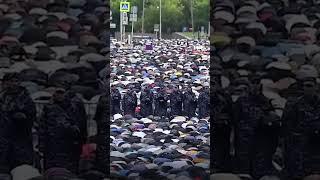 Thousands of Muslims in Russia fill the streets for Eid al-Adha prayers