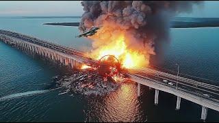 1 MINUTES AGO! Crimean Bridge Finally HIT by Ukrainian Fighter Jet with British STORM SHADOW Missile