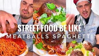 STREET FOOD be like- Small meatballs spaghetti, and move️ | CHEFKOUDY️