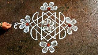 Aadi 1 special  padi kolam |,easy muggulu|easy rangoli design|Beautiful rangoli