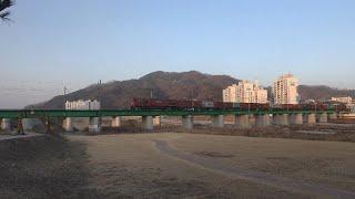 김천 감천철교에서 화물열차 영상