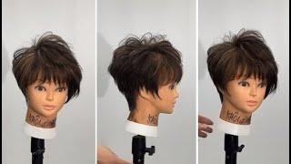 Beautiful Short Layered Pixie Haircut With Fringer Bangs Full Tutorial Steps