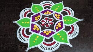 Aadi Matham Special/ flowers padi Kollam Pandaga Muggulu Kalpana's Rangoli Easy Rangoli//14