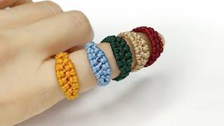 손가락이 길어보이는 타원모양 매듭반지 만들기│마크라메 DIY Macrame Knot Ring