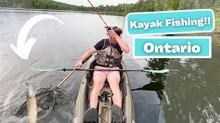 Kayak Fishing for AGGRESSIVE PIKE!! (Kayak Fishing Ontario)